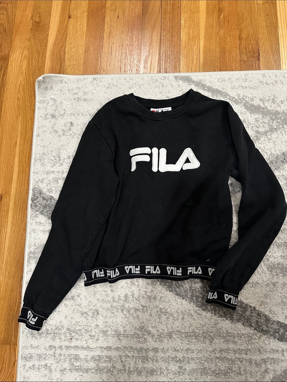 Fila Black Crewneck Sweatshirt with White Logo